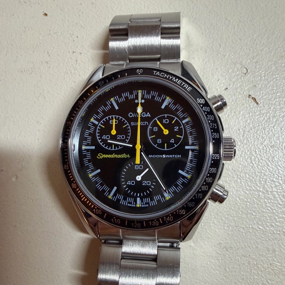 Omega Moonswatch Mod Modded Omega Speedmaster Watch Stainless Steel Metal Case